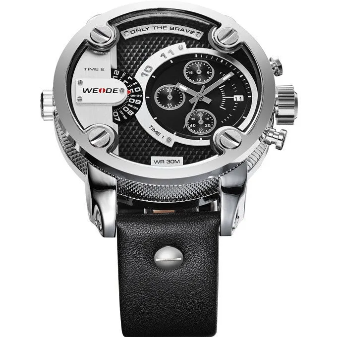 WEIDE Men Sports Watch Luxury Brand Japan Quartz Movement 30m Waterproof Analog Leather Strap Sport Watches