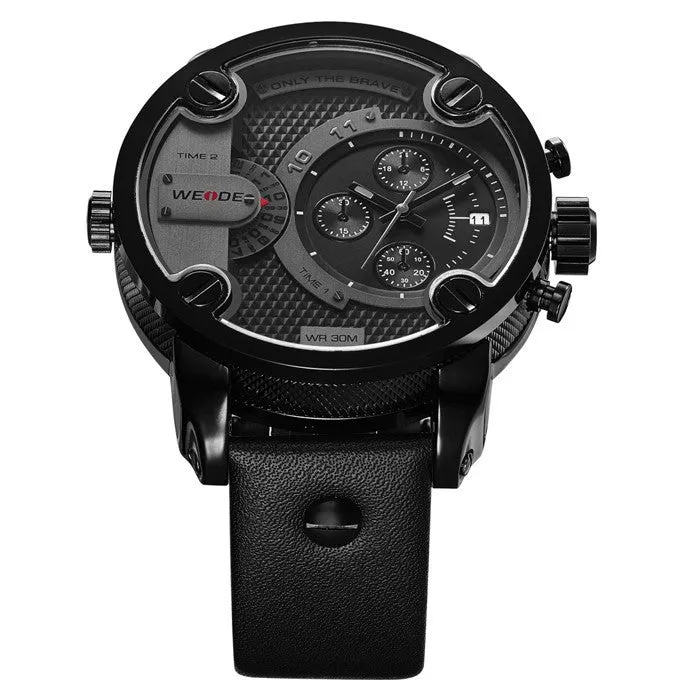 WEIDE Men Sports Watch Luxury Brand Japan Quartz Movement 30m Waterproof Analog Leather Strap Sport Watches