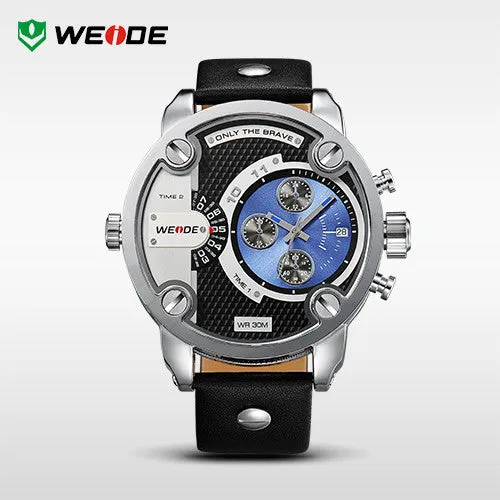 WEIDE Men Sports Watch Luxury Brand Japan Quartz Movement 30m Waterproof Analog Leather Strap Sport Watches