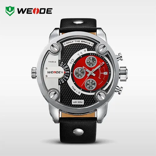 WEIDE Men Sports Watch Luxury Brand Japan Quartz Movement 30m Waterproof Analog Leather Strap Sport Watches